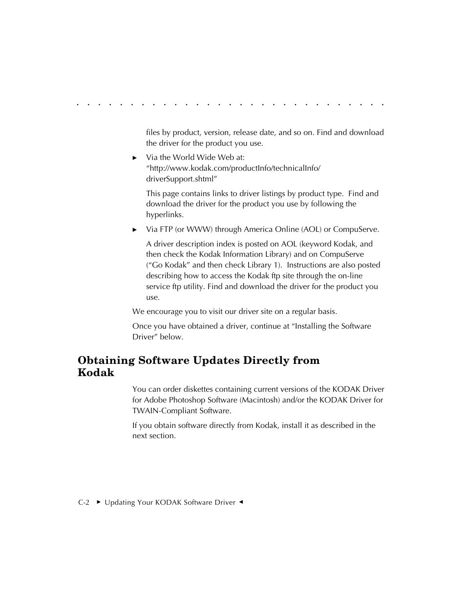 Obtaining software updates directly from kodak | Kodak DCS 410 User Manual | Page 292 / 322