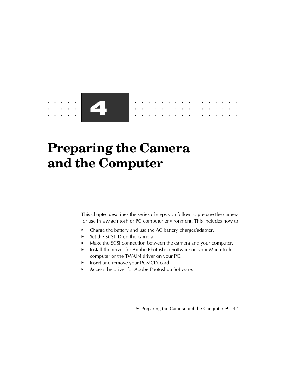 Preparing the camera and the computer | Kodak DCS 410 User Manual | Page 45 / 322