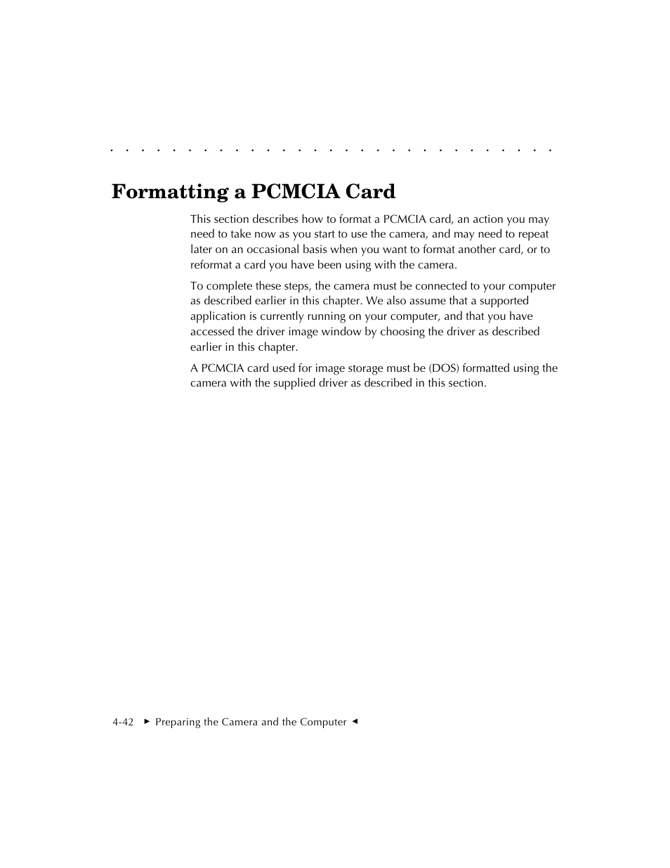 Formatting a pcmcia card | Kodak DCS 410 User Manual | Page 86 / 322