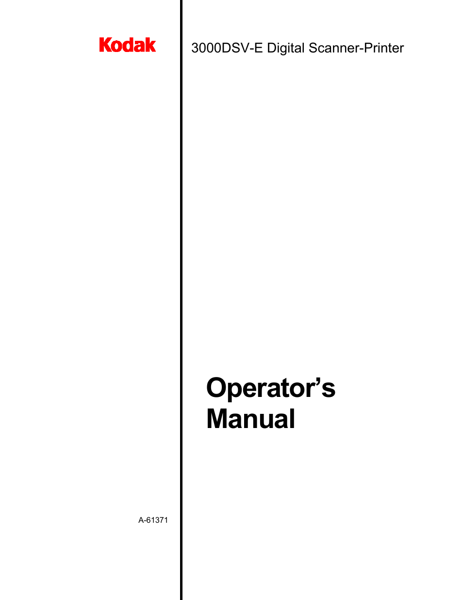 Kodak 3000DSV-E User Manual | 73 pages