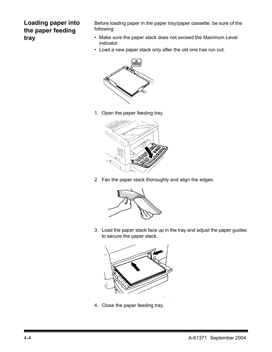 Loading paper into the paper feeding tray | Kodak 3000DSV-E User Manual | Page 51 / 73