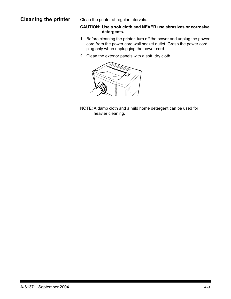 Cleaning the printer | Kodak 3000DSV-E User Manual | Page 55 / 73