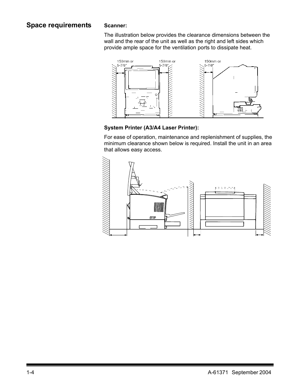 Space requirements | Kodak 3000DSV-E User Manual | Page 8 / 73