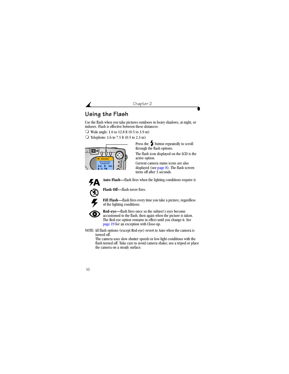 Using the flash | Kodak CX4230 User Manual | Page 24 / 108