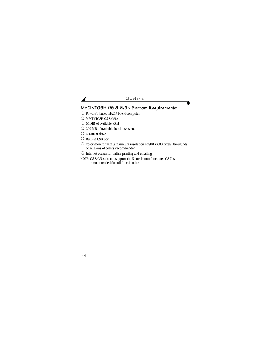 Macintosh os 8.6/9.x system requirements | Kodak CX4230 User Manual | Page 52 / 108