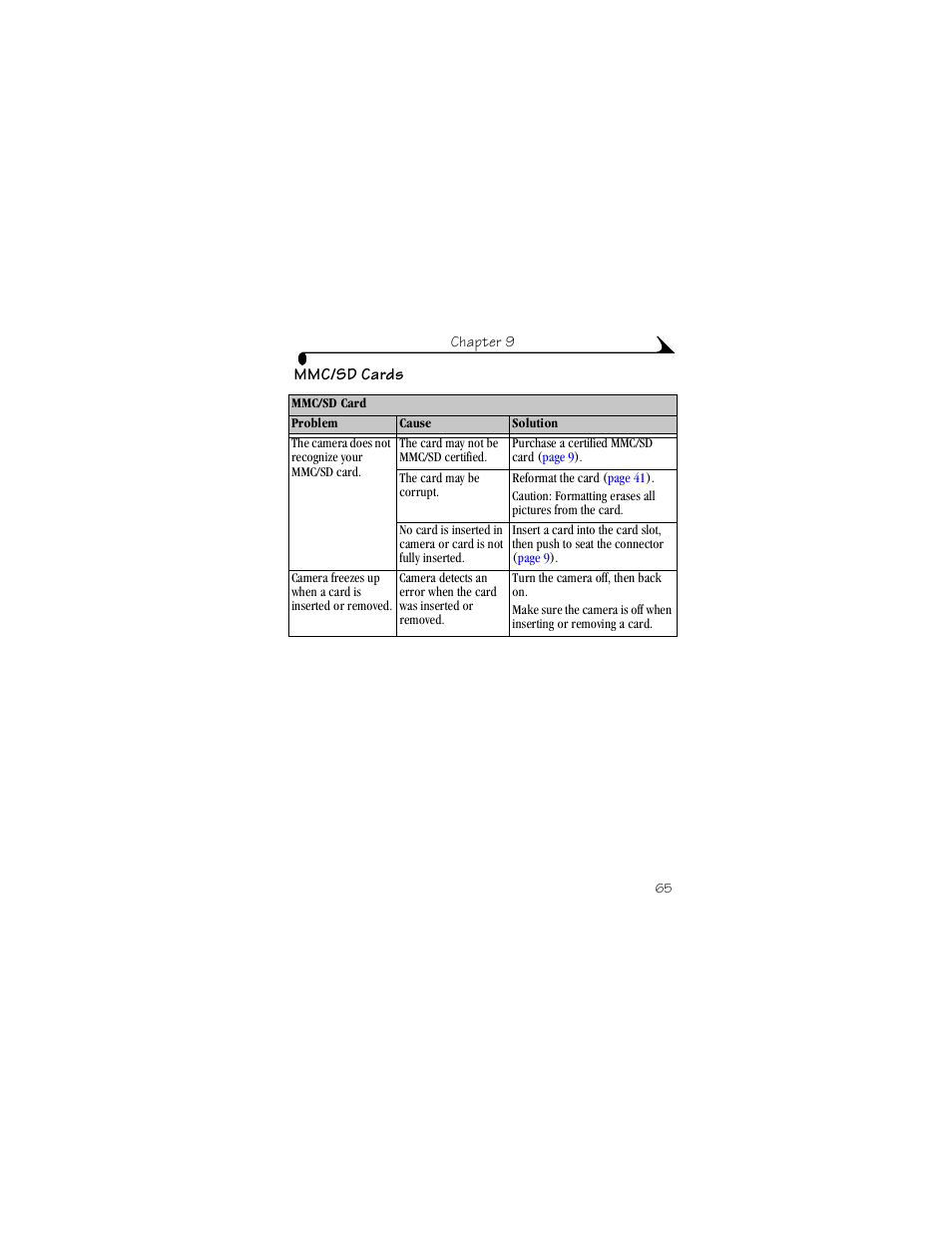 Mmc/sd cards | Kodak CX4230 User Manual | Page 73 / 108