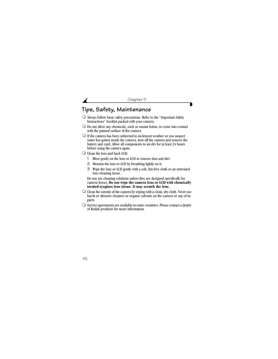 Tips, safety, maintenance | Kodak CX4230 User Manual | Page 90 / 108