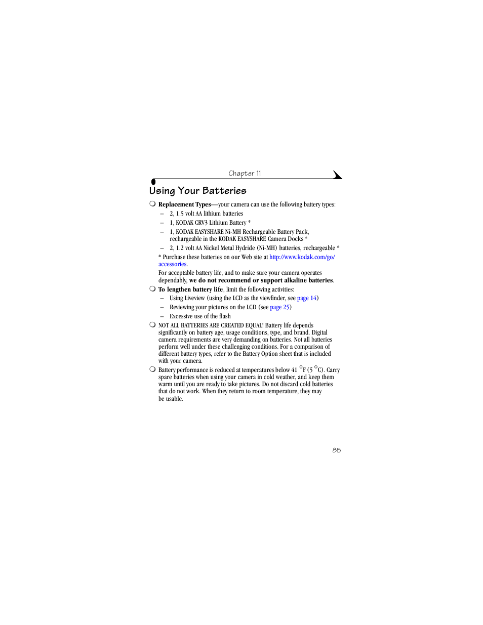 Using your batteries | Kodak CX4230 User Manual | Page 93 / 108