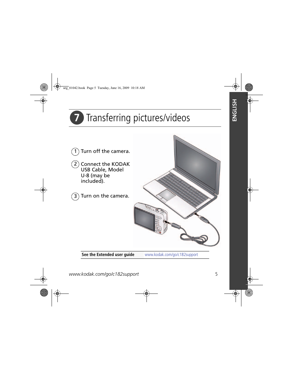 Transferring pictures/videos | Kodak C182 User Manual | Page 5 / 26