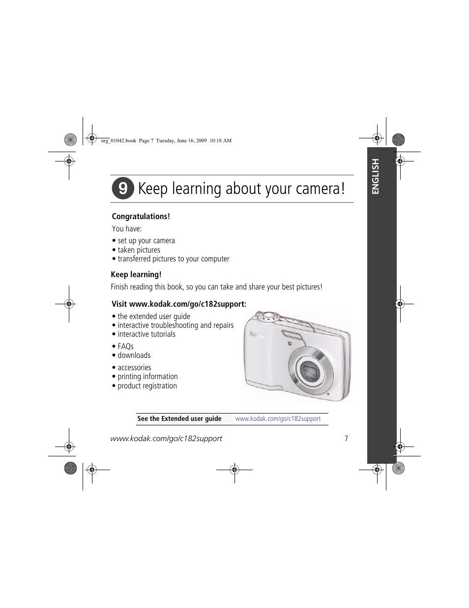 Keep learning about your camera | Kodak C182 User Manual | Page 7 / 26