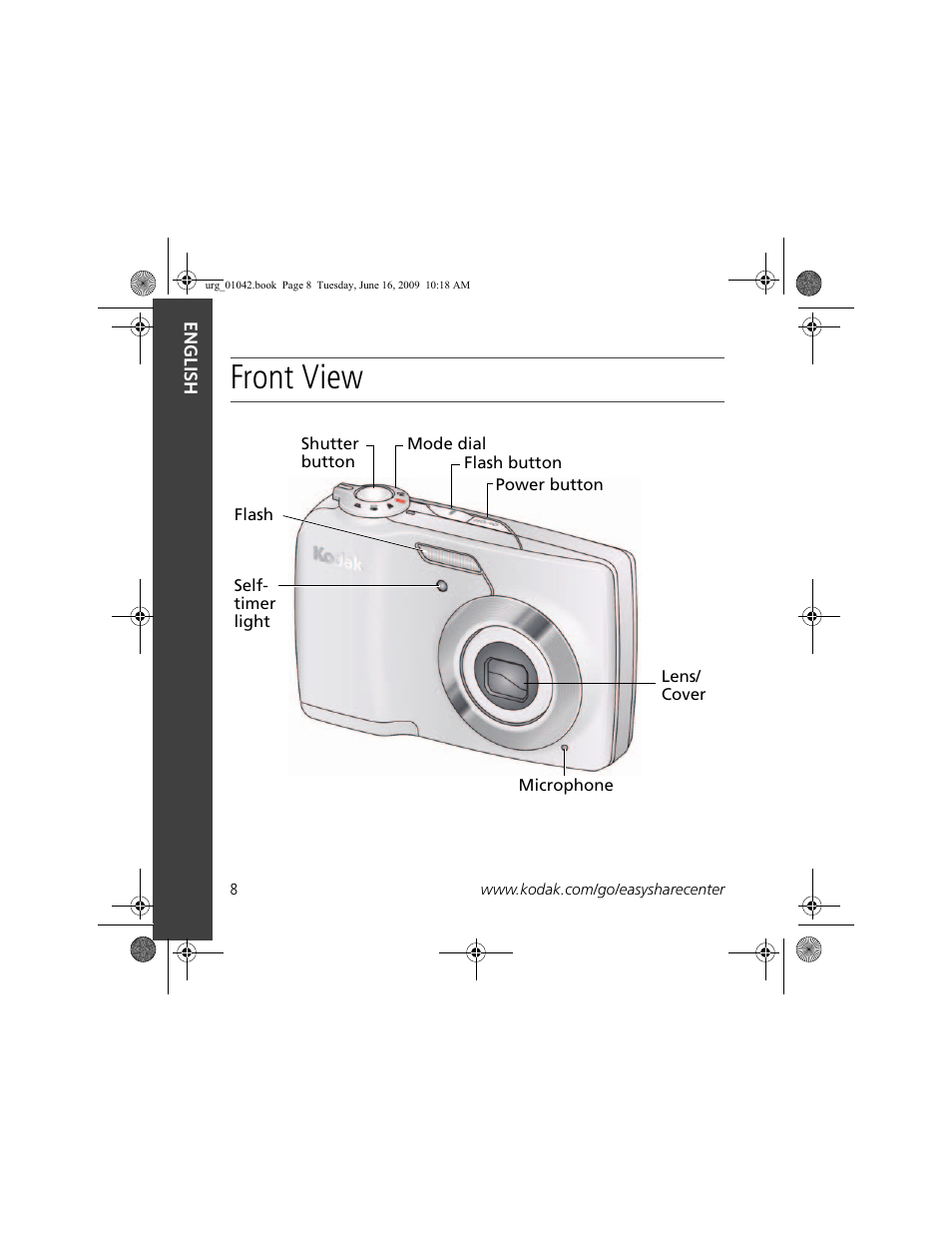 Front view | Kodak C182 User Manual | Page 8 / 26