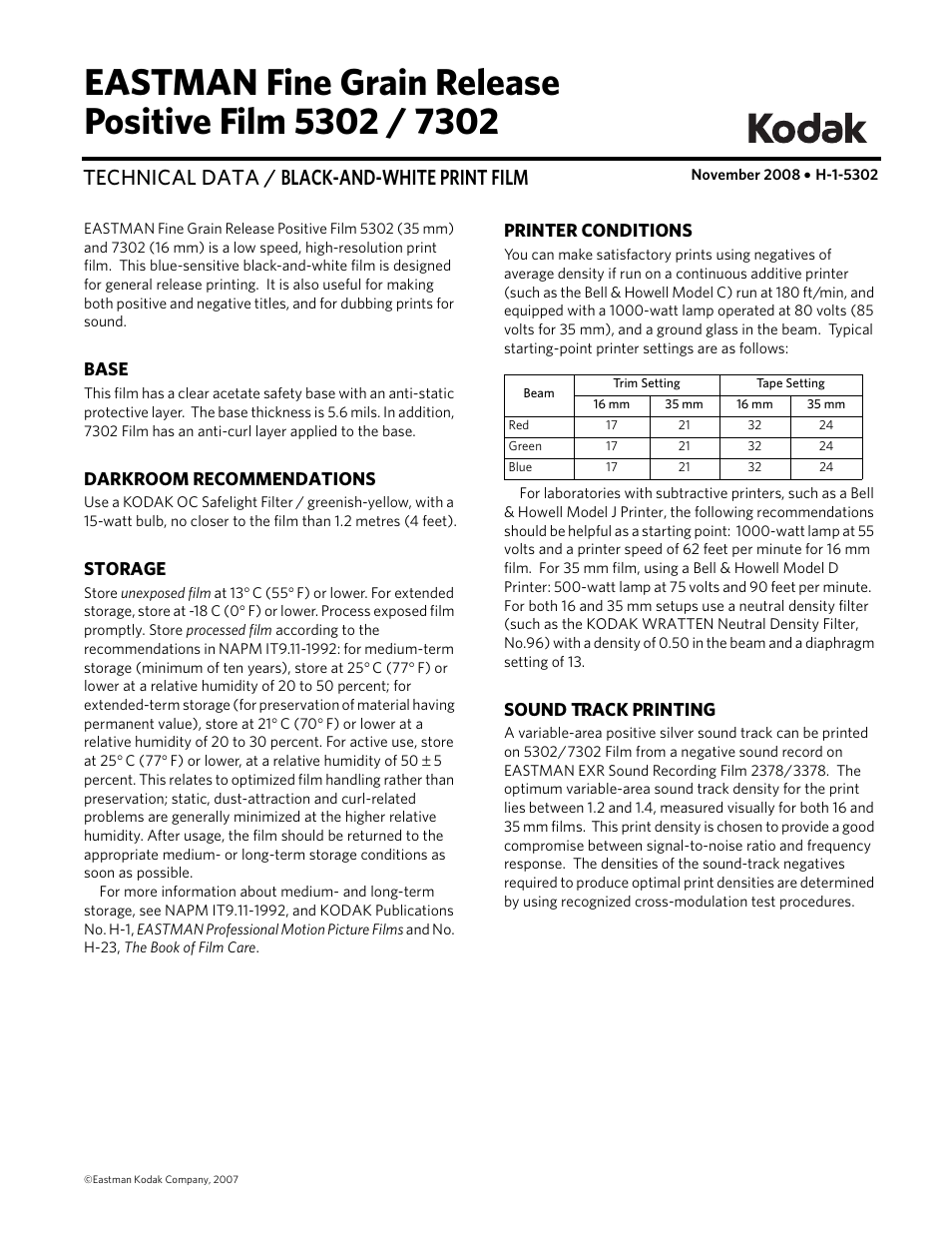 Kodak 7302TM User Manual | 4 pages