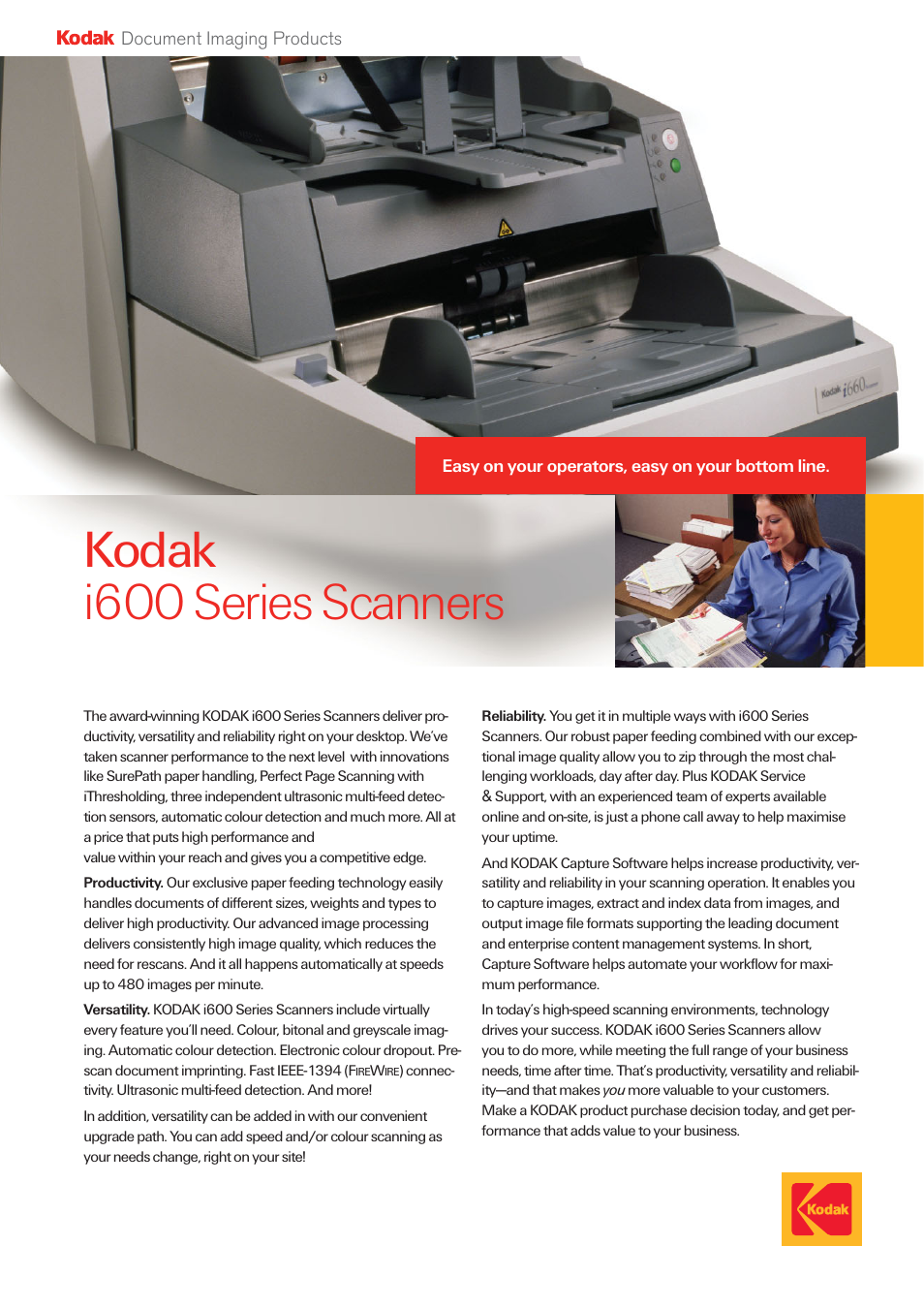 Kodak i600 Series User Manual | 4 pages