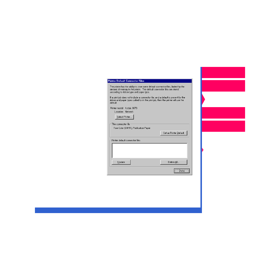 Deleting color connector files, Refer to “deleting color connector, Files | Kodak Printer User Manual | Page 42 / 67