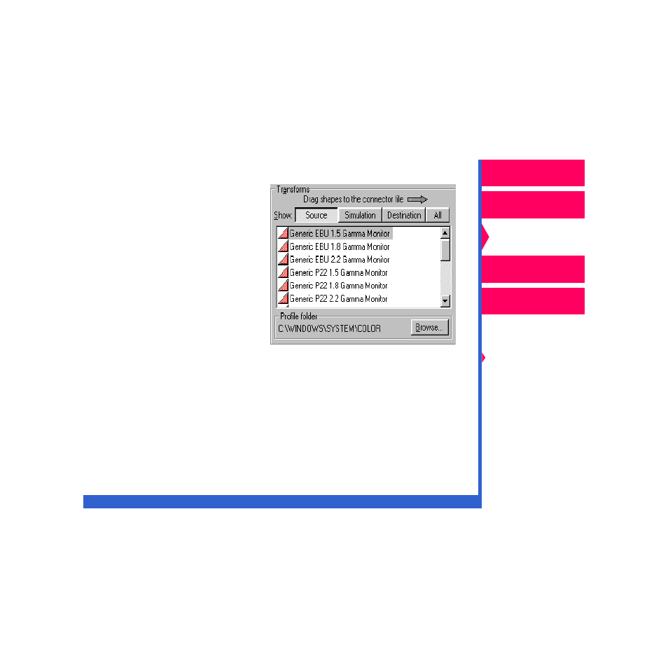 Transforms, Show transforms of type, Profiles folder | Kodak Printer User Manual | Page 62 / 67