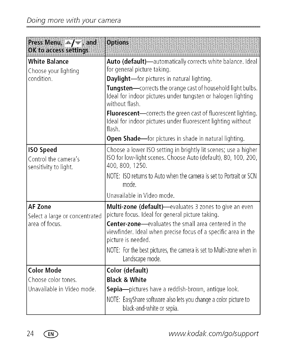 Doing more with your camera | Kodak C713 User Manual | Page 29 / 70