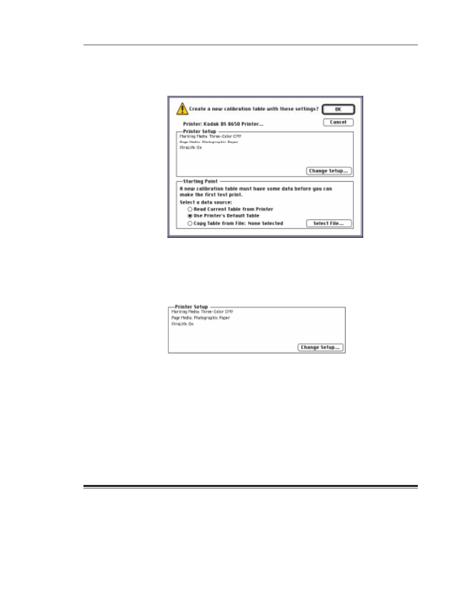 Calibration table dialog box | Kodak SCIENCE 1H9659 User Manual | Page 108 / 132