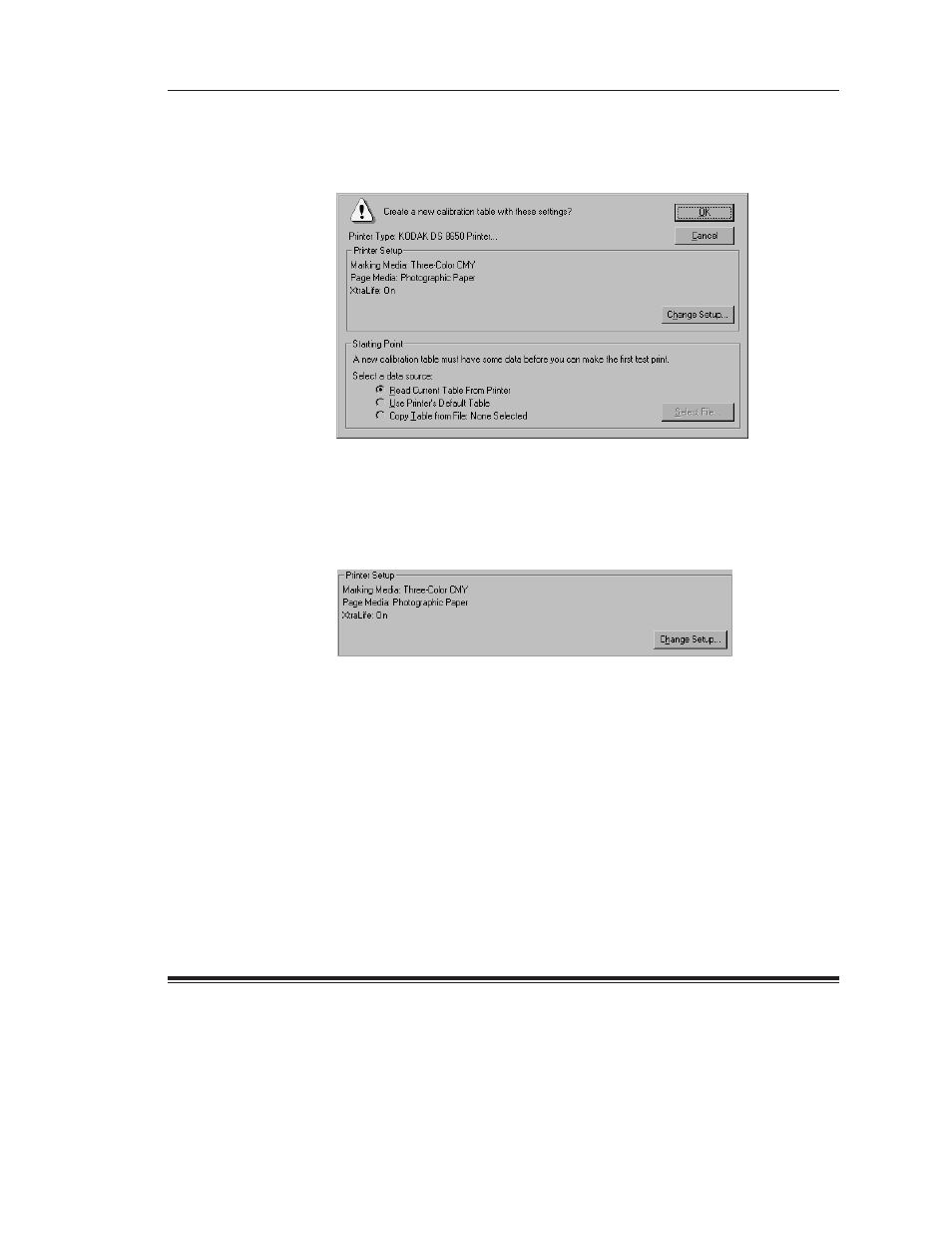 Calibration table dialog box | Kodak SCIENCE 1H9659 User Manual | Page 58 / 132