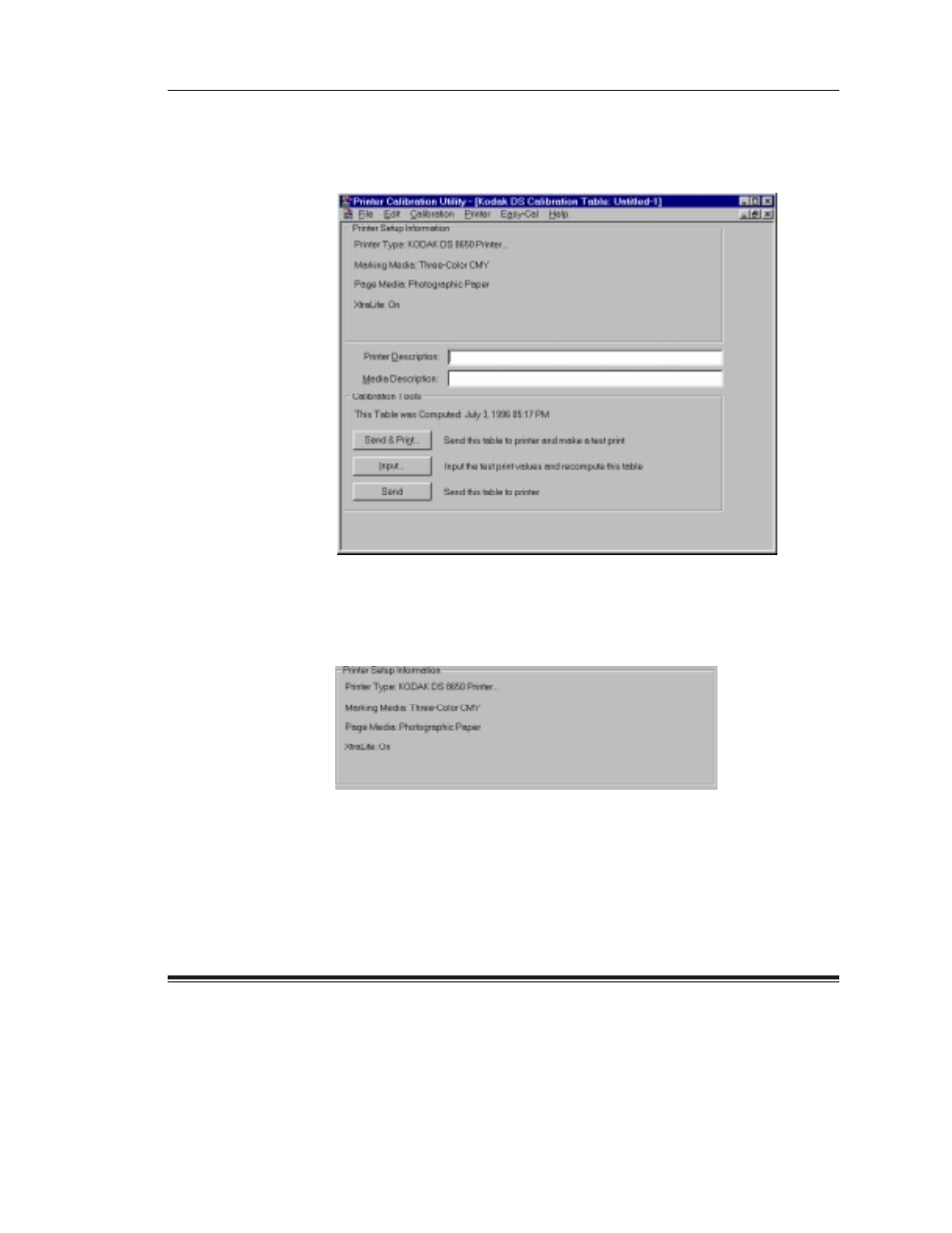 Calibration document window | Kodak SCIENCE 1H9659 User Manual | Page 60 / 132