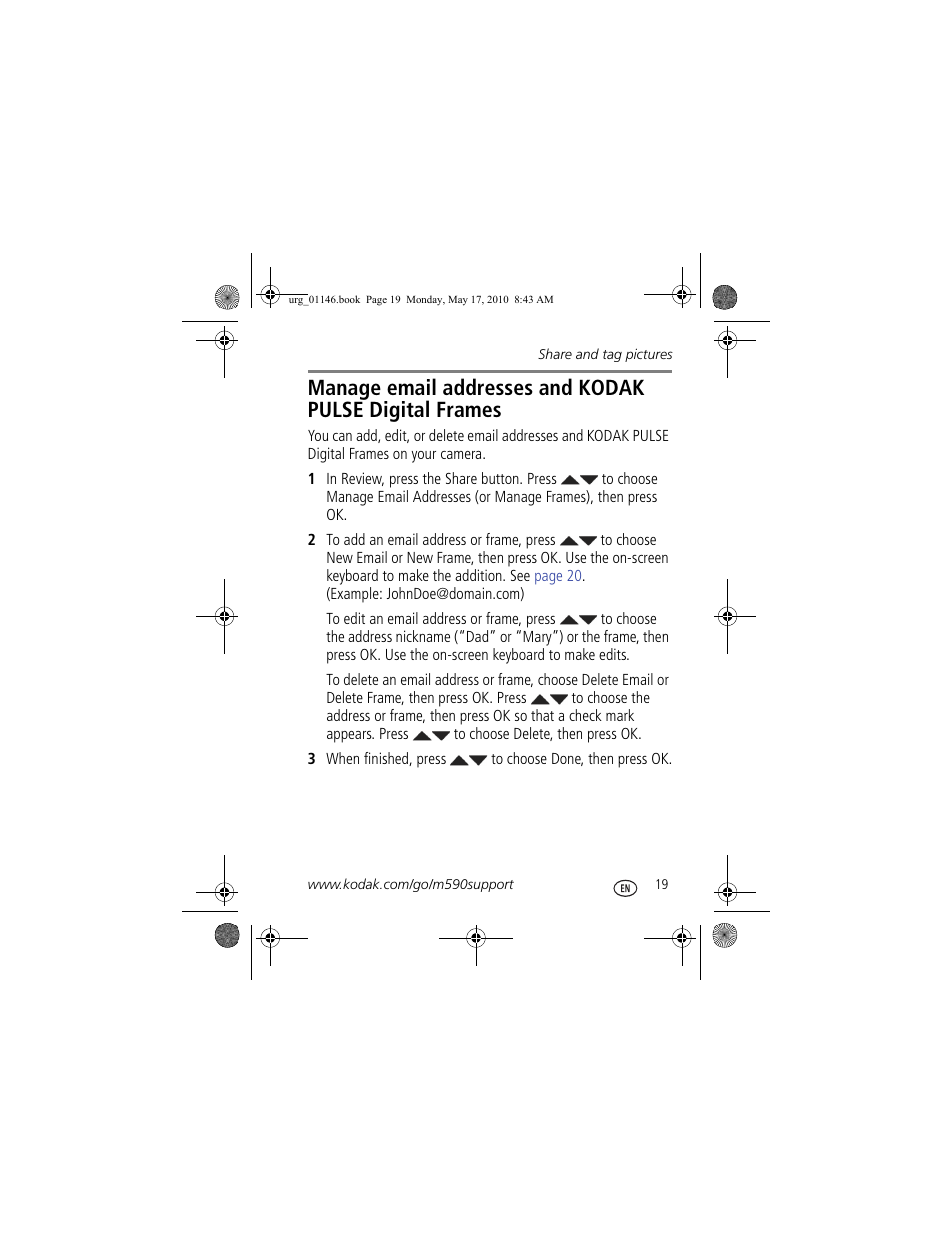 Kodak M590 User Manual | Page 19 / 29