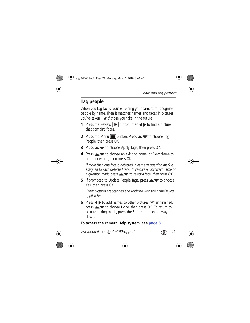 Kodak M590 User Manual | Page 21 / 29