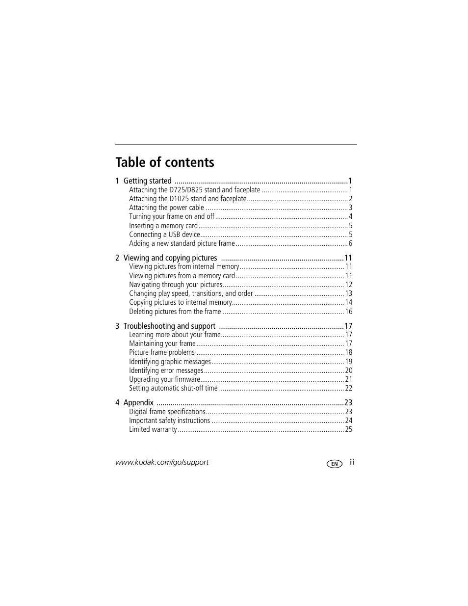 Kodak EASYSHARE D725 User Manual | Page 5 / 36