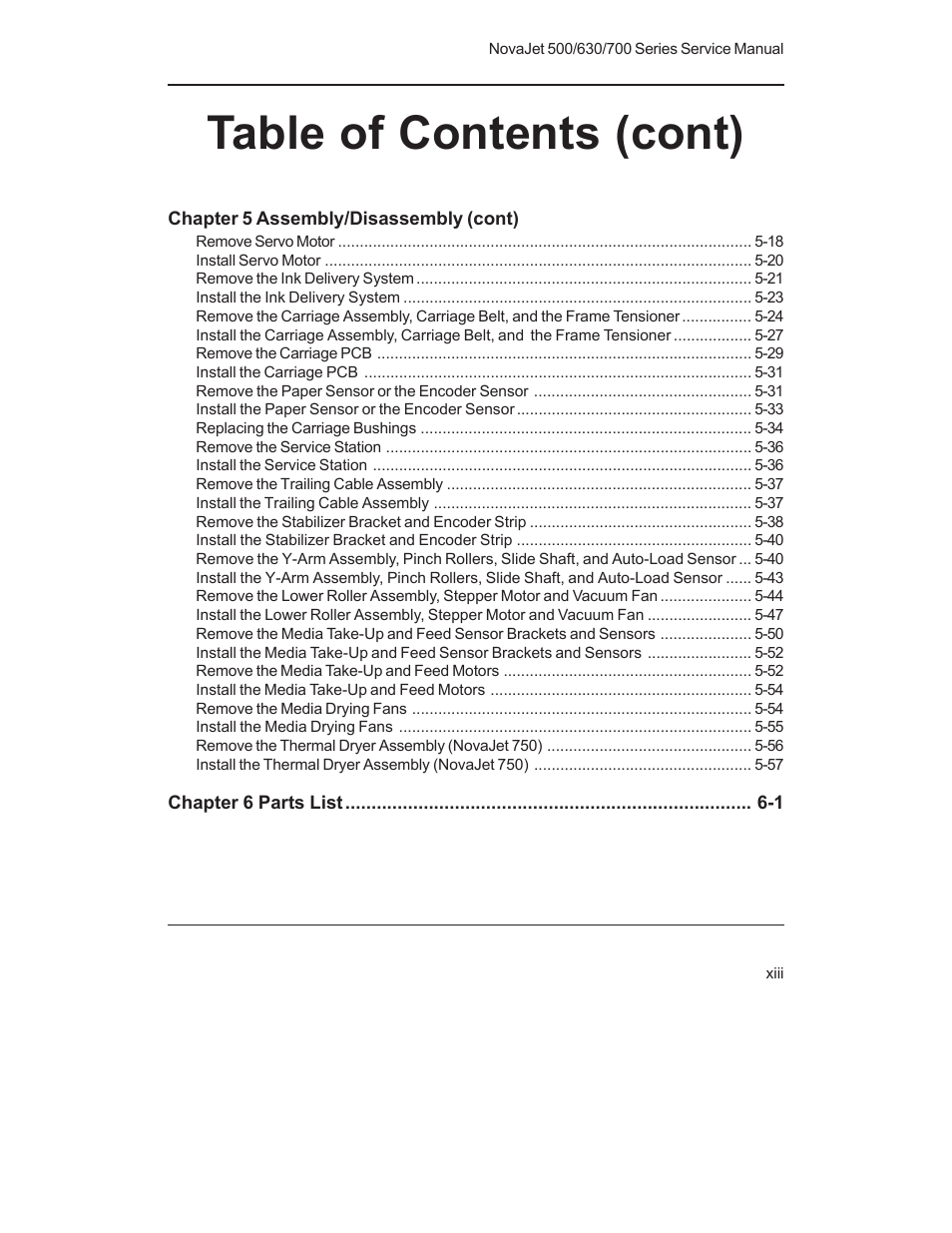 Table of contents (cont) | Kodak NOVAJET 700 User Manual | Page 11 / 192