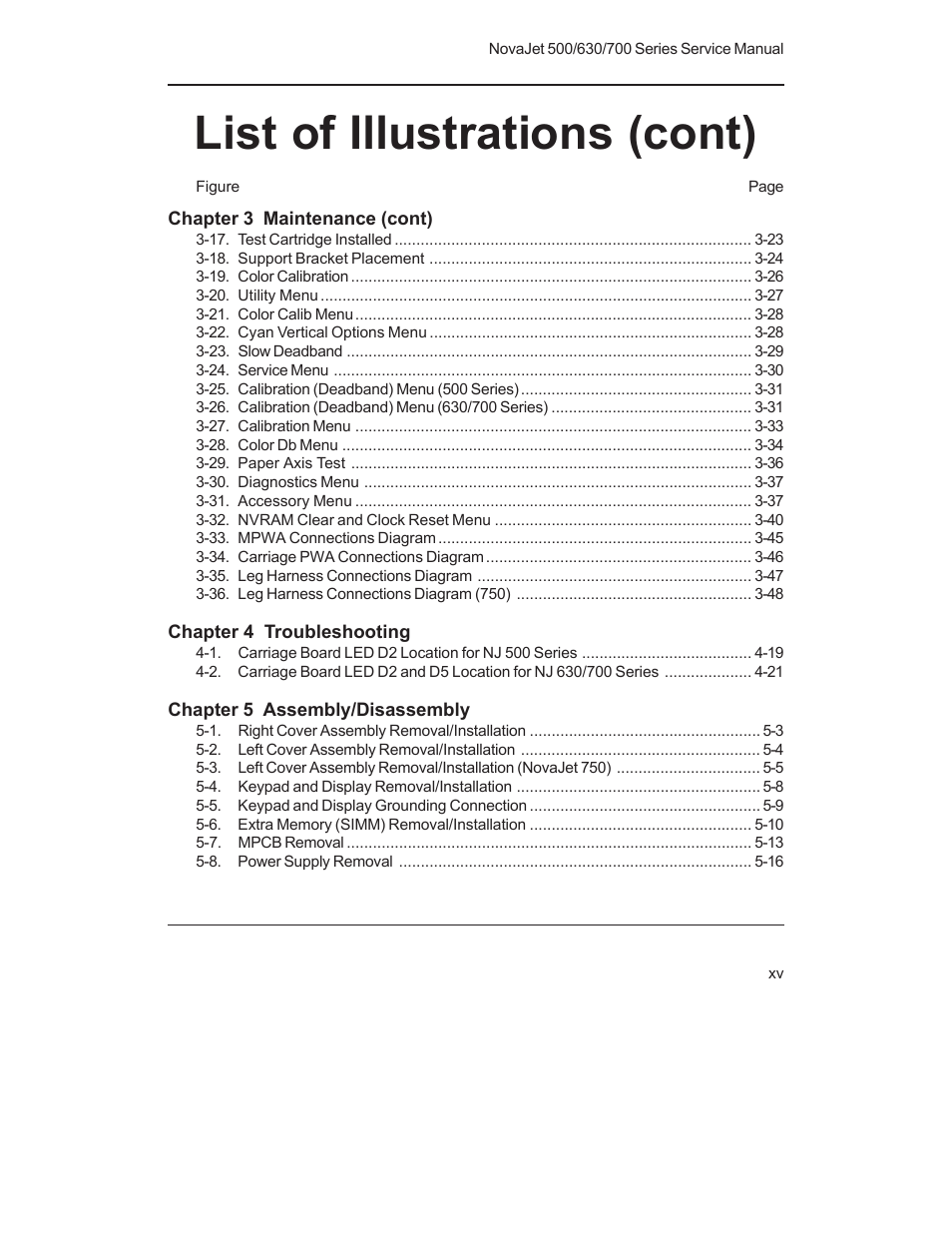 List of illustrations (cont) | Kodak NOVAJET 700 User Manual | Page 13 / 192