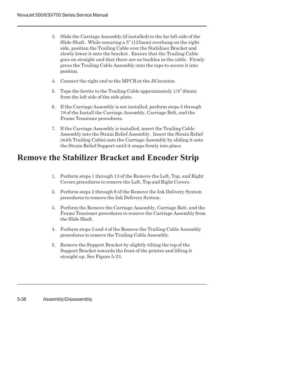 Remove the stabilizer bracket and encoder strip | Kodak NOVAJET 700 User Manual | Page 150 / 192