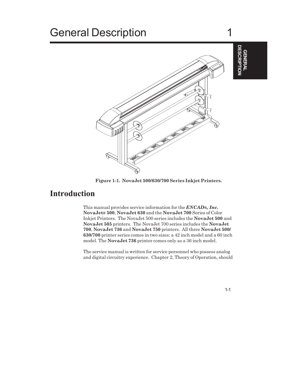 General description, Introduction | Kodak NOVAJET 700 User Manual | Page 17 / 192