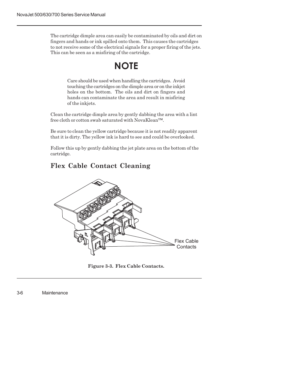 Flex cable contact cleaning | Kodak NOVAJET 700 User Manual | Page 48 / 192