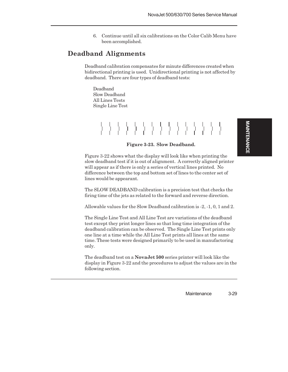 Deadband alignments | Kodak NOVAJET 700 User Manual | Page 71 / 192