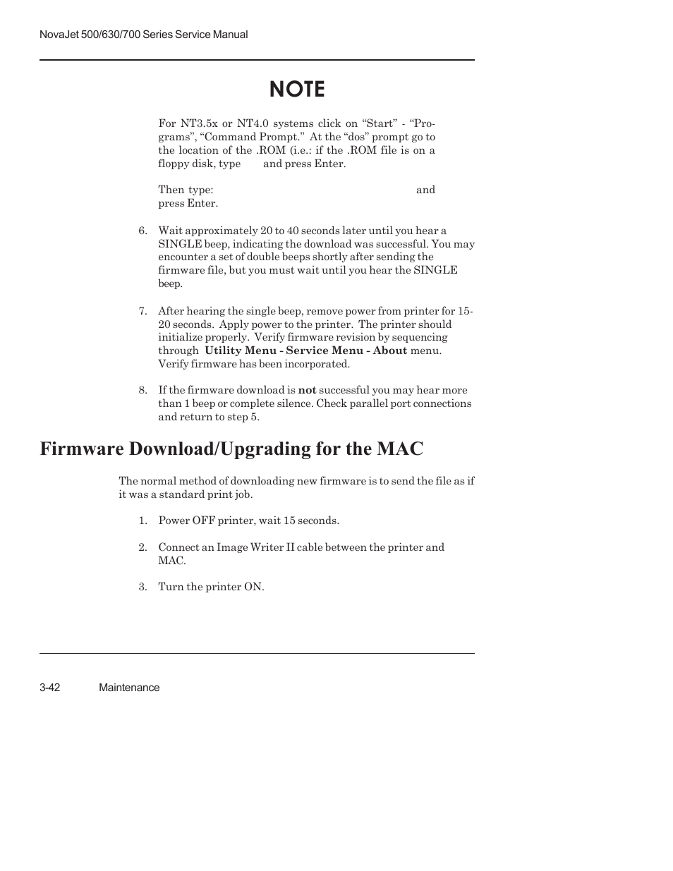 Firmware download/upgrading for the mac | Kodak NOVAJET 700 User Manual | Page 84 / 192