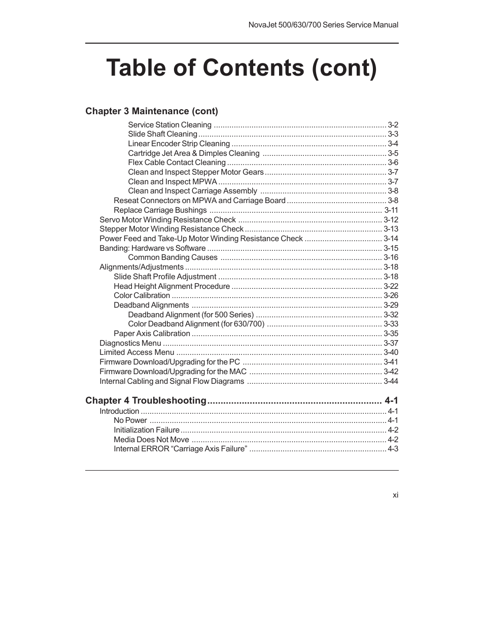 Table of contents (cont) | Kodak NOVAJET 700 User Manual | Page 9 / 192