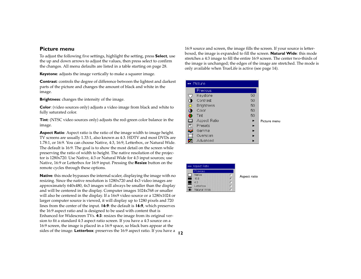 Picture menu | Kodak 777 User Manual | Page 12 / 33