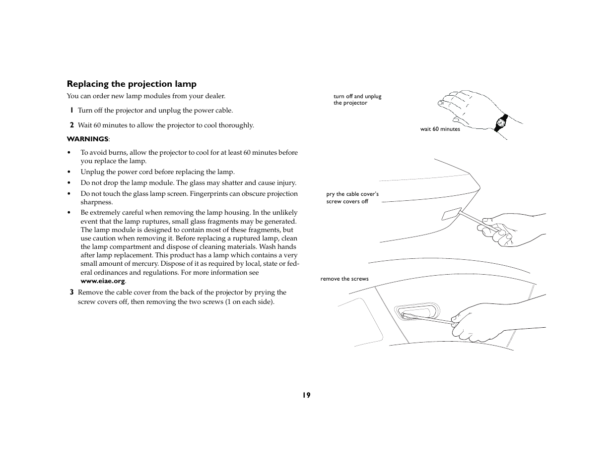 Replacing the projection lamp | Kodak 777 User Manual | Page 19 / 33