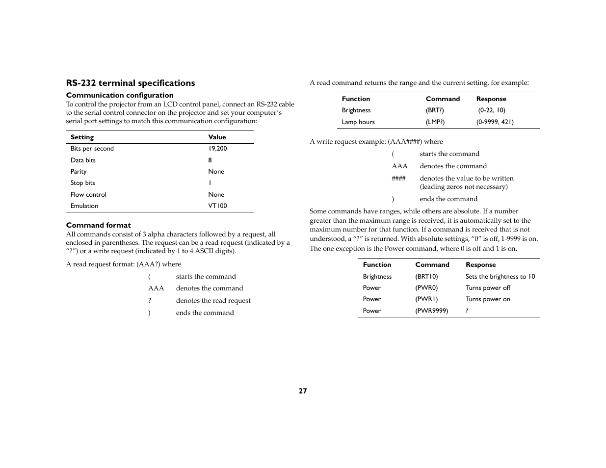 Rs-232 terminal specifications | Kodak 777 User Manual | Page 27 / 33
