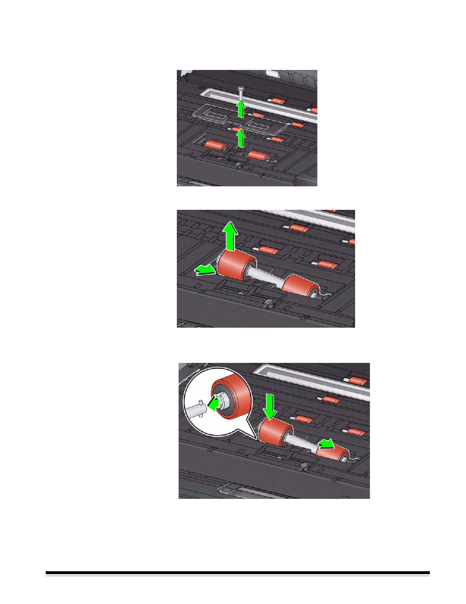 Replacing the front transport roller | Kodak I3200 User Manual | Page 36 / 50