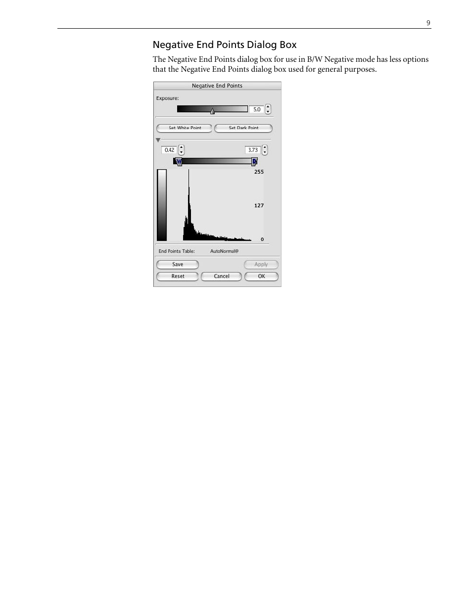 Negative end points dialog box | Kodak 2.5.5 User Manual | Page 13 / 18
