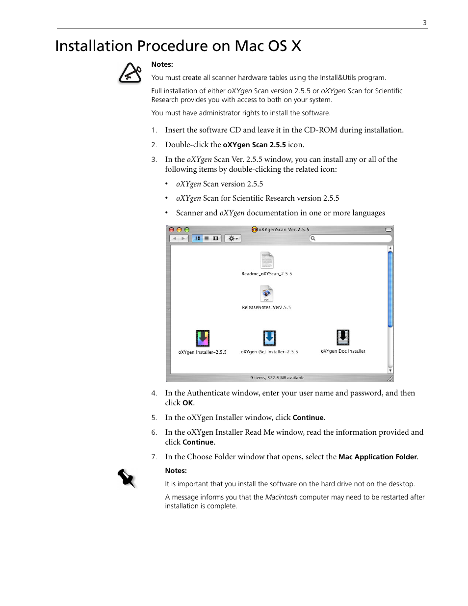 Installation procedure on mac os x | Kodak 2.5.5 User Manual | Page 7 / 18