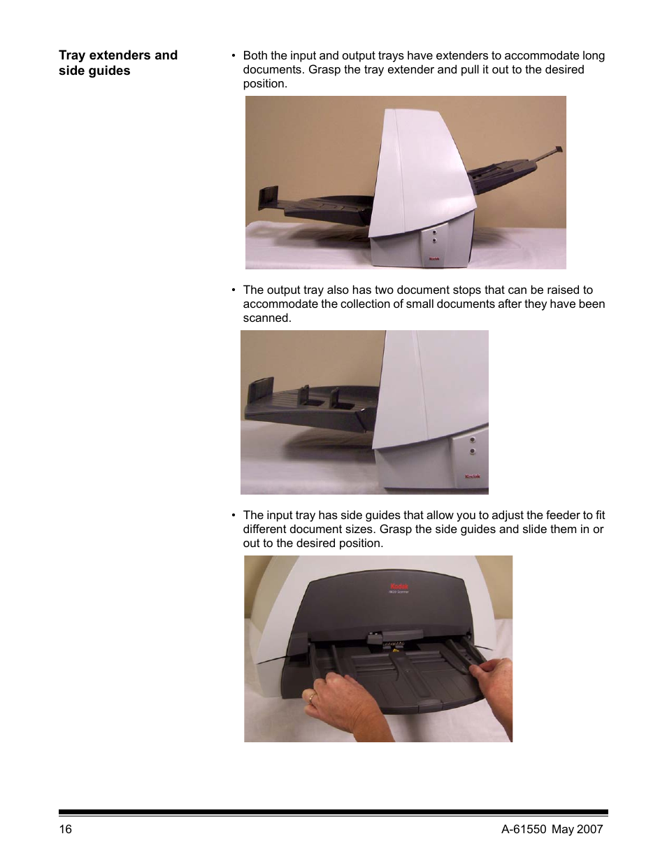 Tray extenders and side guides | Kodak I1400 User Manual | Page 21 / 162