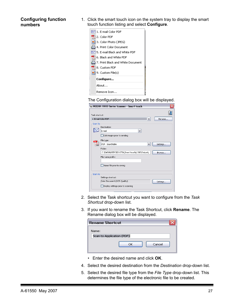 Configuring function numbers | Kodak I1400 User Manual | Page 32 / 162