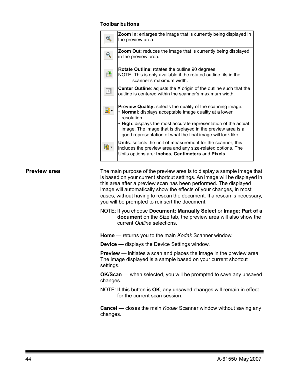 Preview area | Kodak I1400 User Manual | Page 49 / 162