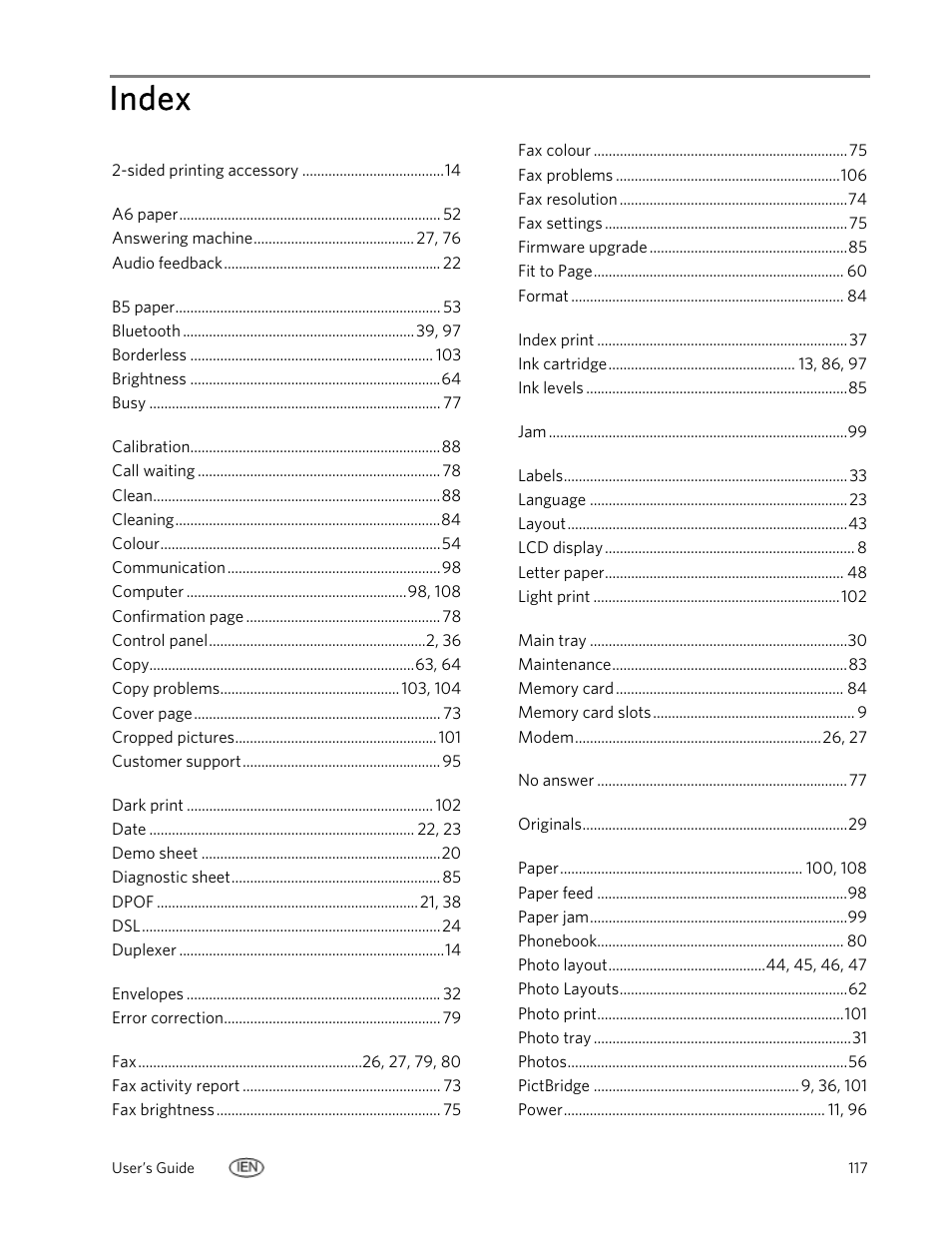 Index | Kodak EasyShare 5500 User Manual | Page 121 / 122