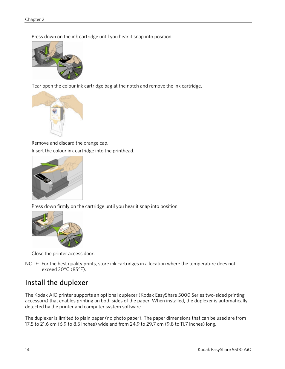 Install the duplexer | Kodak EasyShare 5500 User Manual | Page 18 / 122