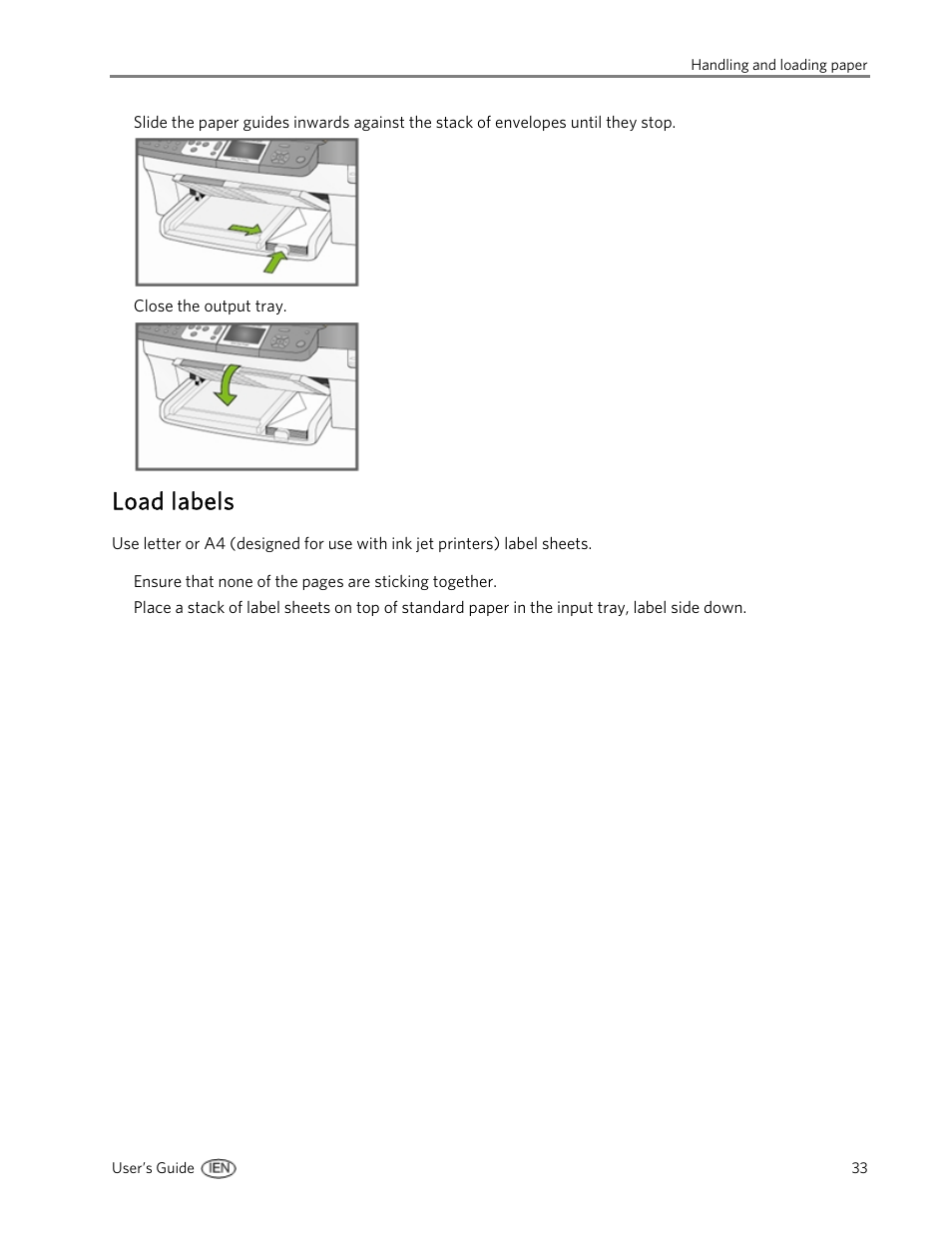 Load labels | Kodak EasyShare 5500 User Manual | Page 37 / 122