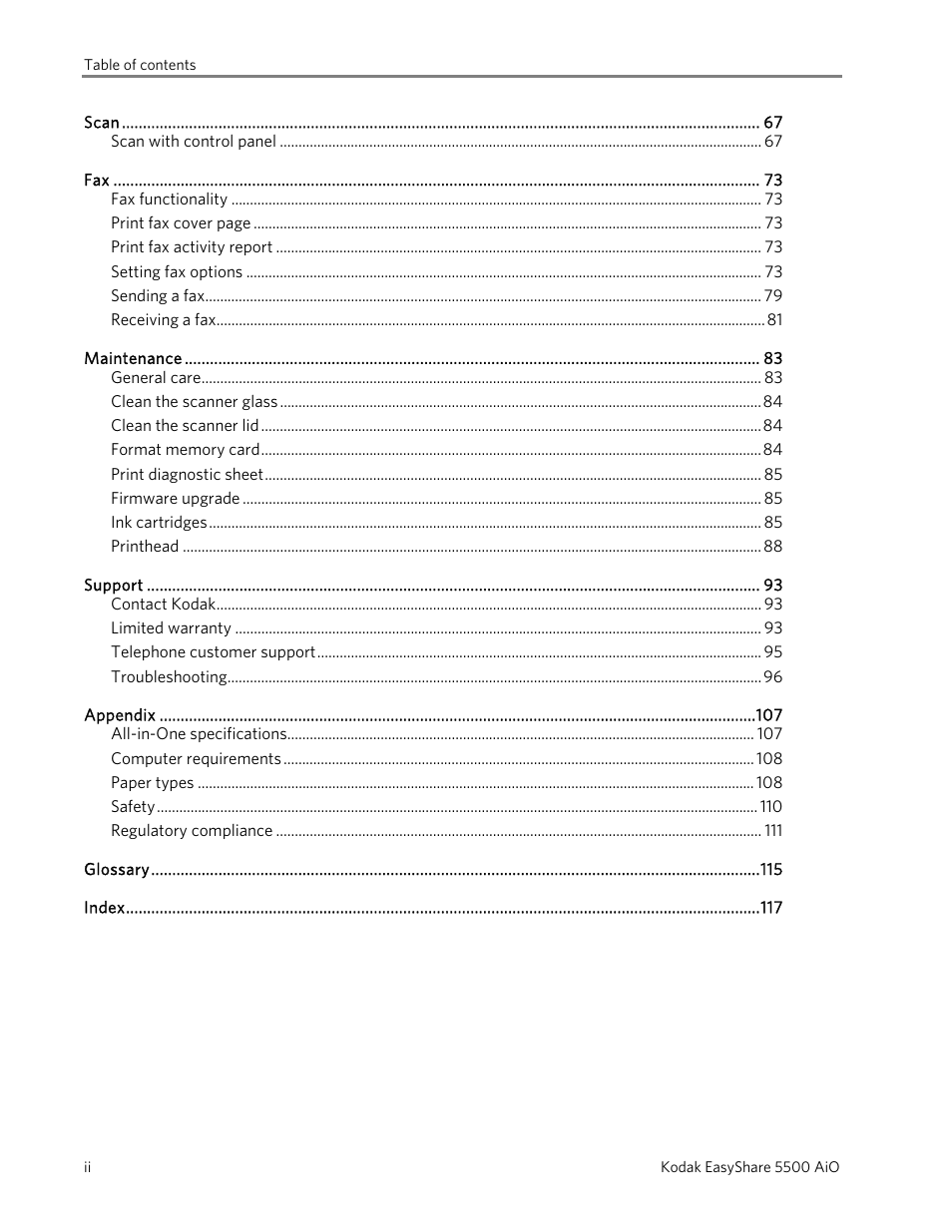 Kodak EasyShare 5500 User Manual | Page 4 / 122