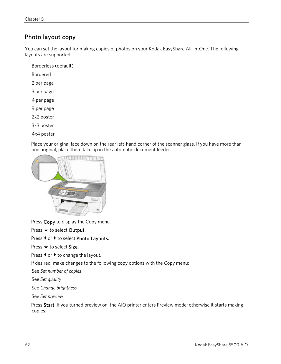 Photo layout copy | Kodak EasyShare 5500 User Manual | Page 66 / 122