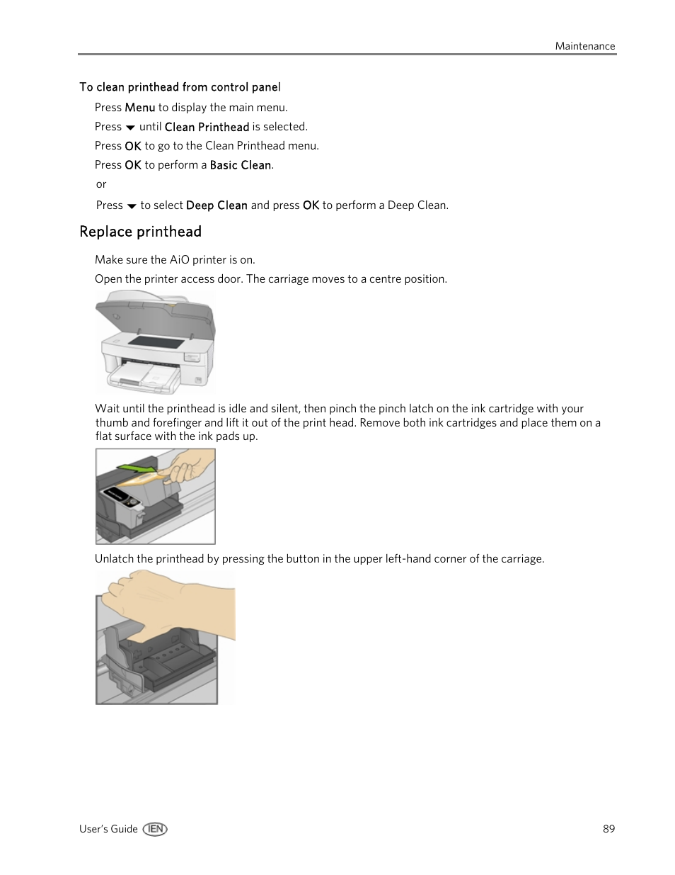 Replace printhead | Kodak EasyShare 5500 User Manual | Page 93 / 122