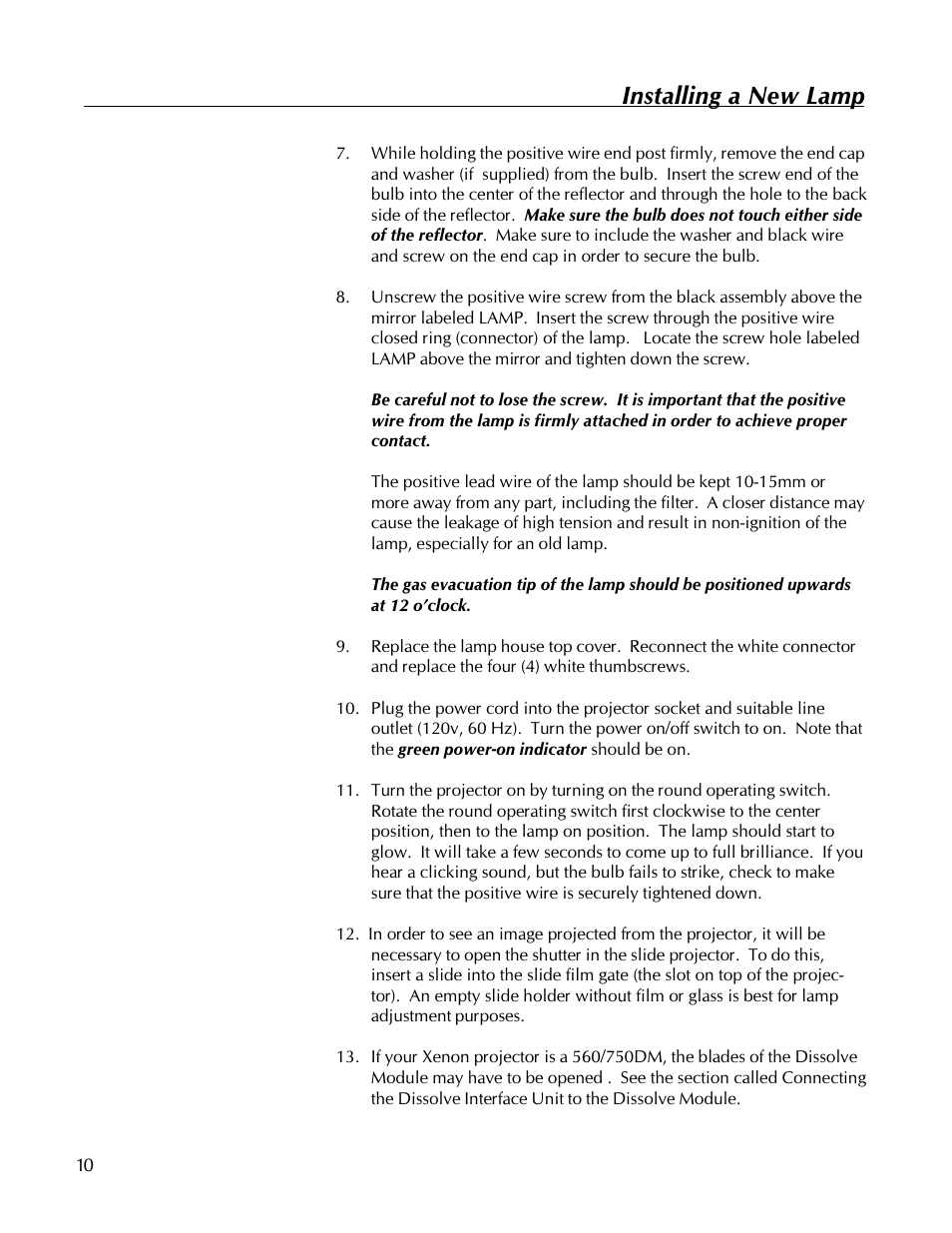 Installing a new lamp | Kodak 560 User Manual | Page 12 / 42